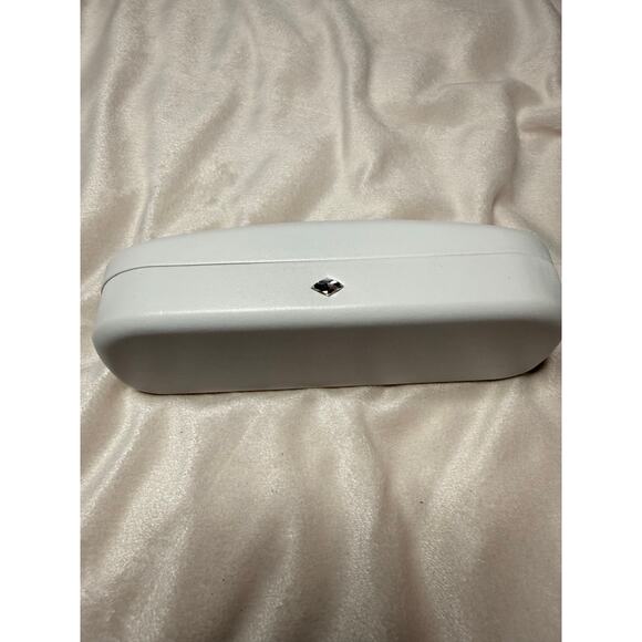 Swarovski White Hard Shell Eyeglass Case Rhinestone and Cleaning Cloth main image 4